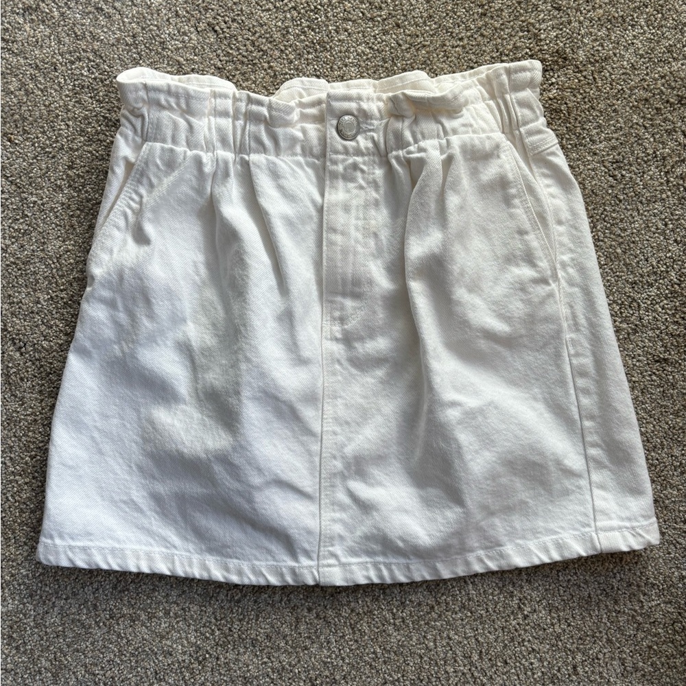 Zara white jean mini skirt